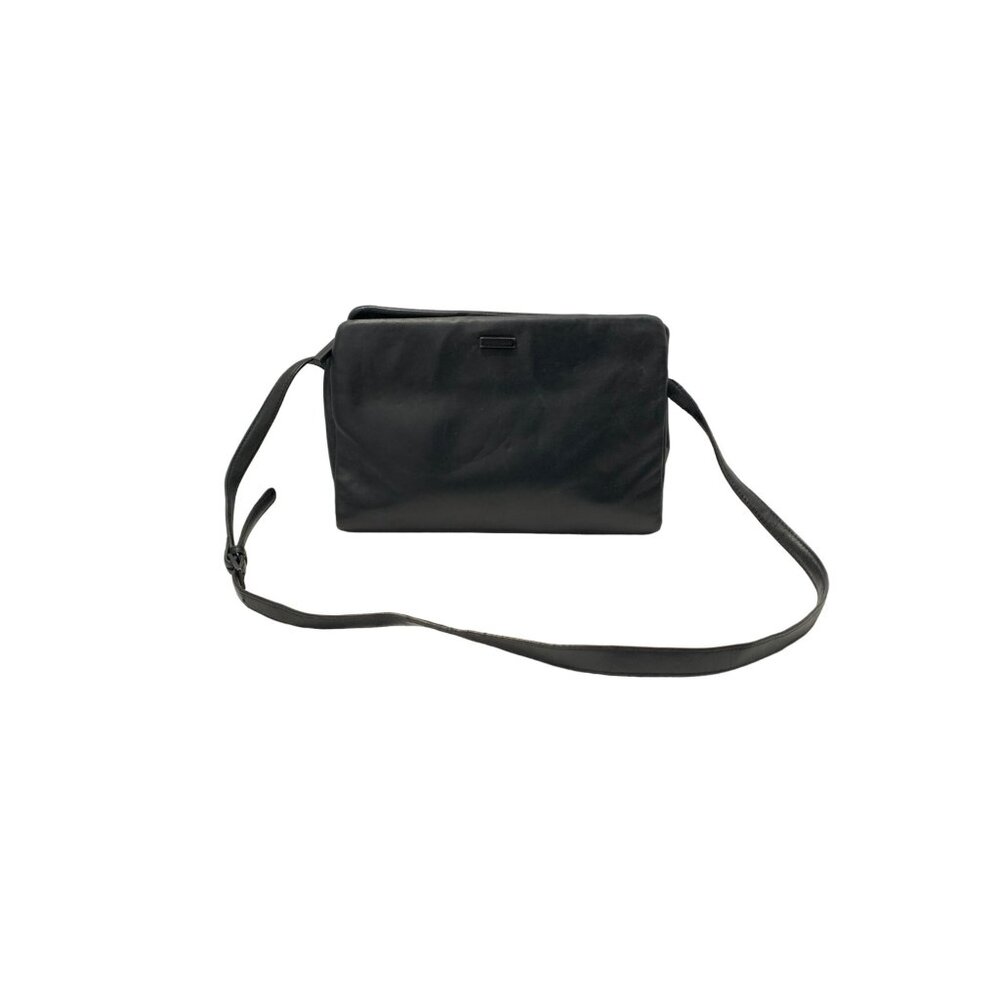 Francesco Biasia Evolution Black Leather Crossbody Bag With Adjustable Strap